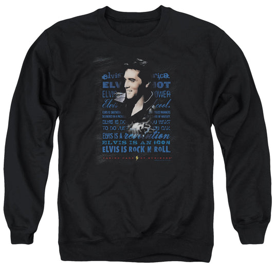 Elvis Presley Icon Mens Crewneck Sweatshirt Black