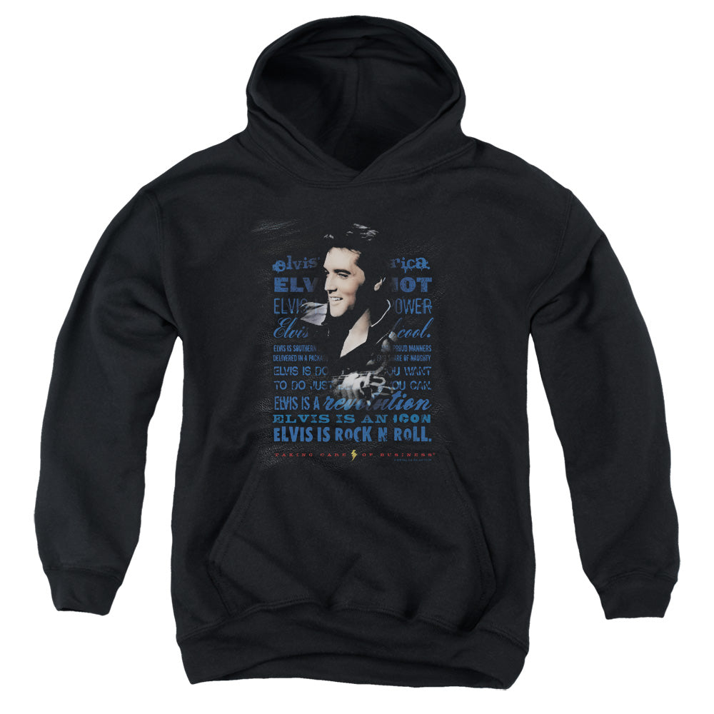 Elvis Presley Icon Kids Youth Hoodie Black