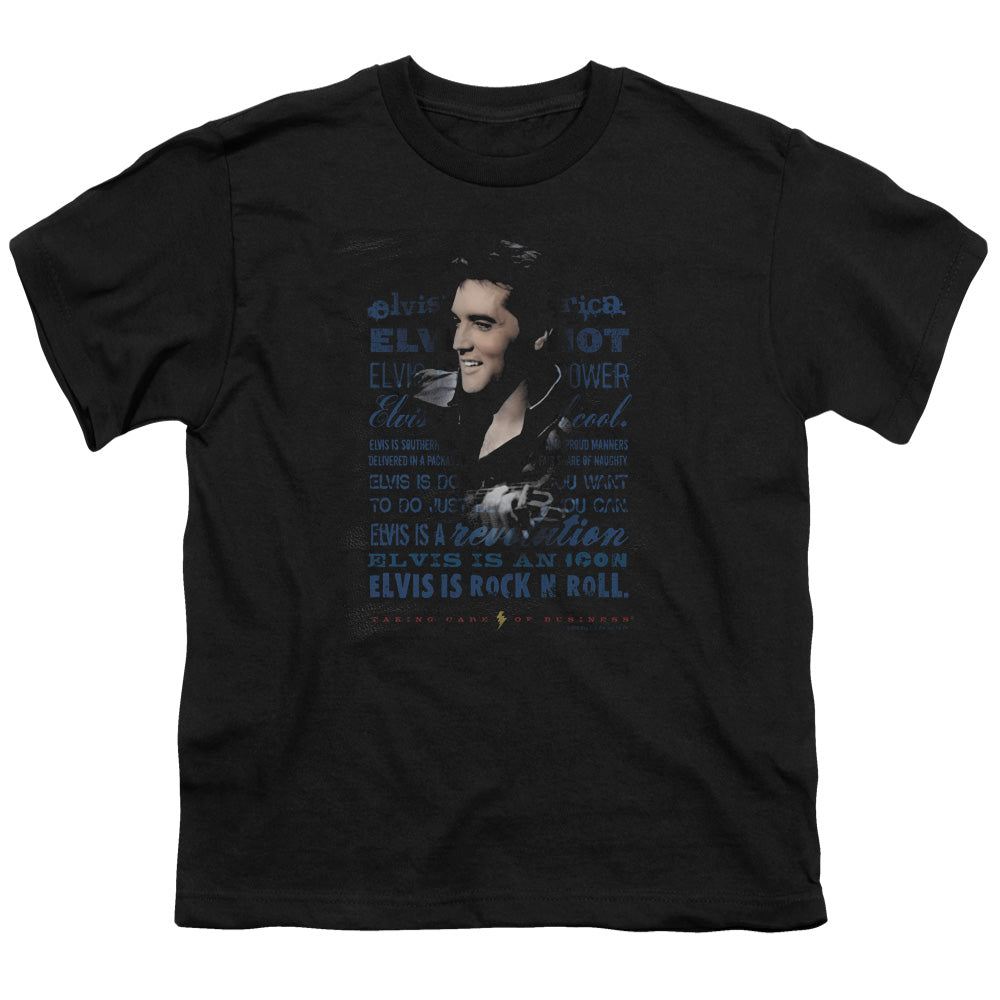 Elvis Presley Icon Kids Youth T Shirt Black