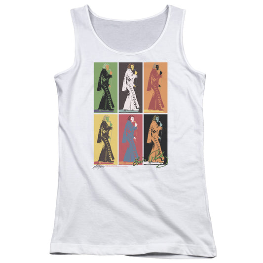 Elvis Presley Retro Boxes Womens Tank Top Shirt White