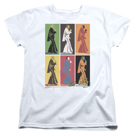 Elvis Presley Retro Boxes Womens T Shirt White