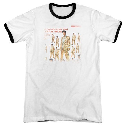 Elvis Presley 50 Million Fans Heather Ringer Mens T Shirt White