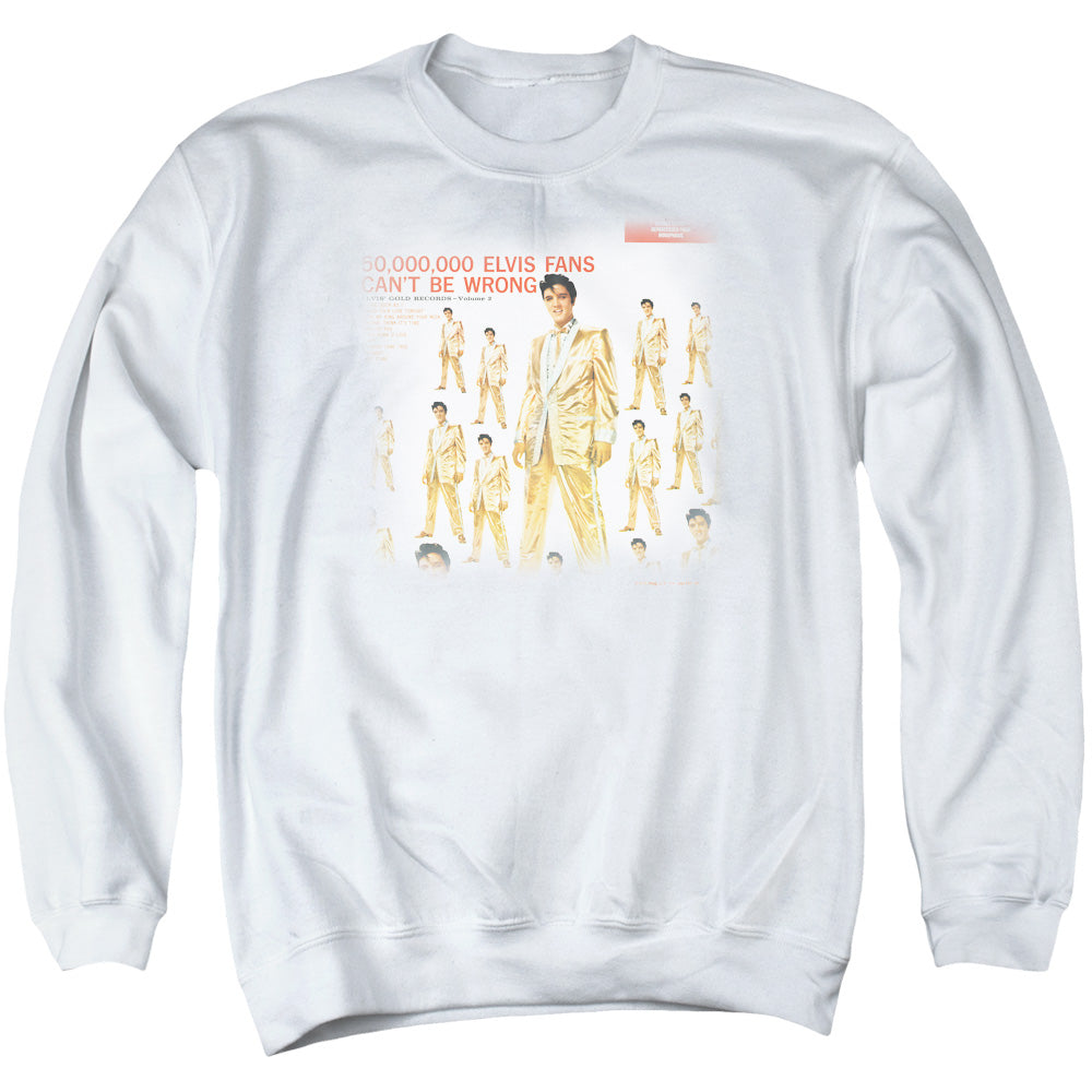 Elvis Presley 50 Million Fans Mens Crewneck Sweatshirt White