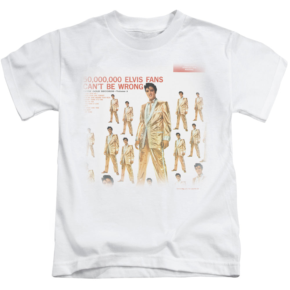 Elvis Presley 50 Million Fans Juvenile Kids Youth T Shirt White 