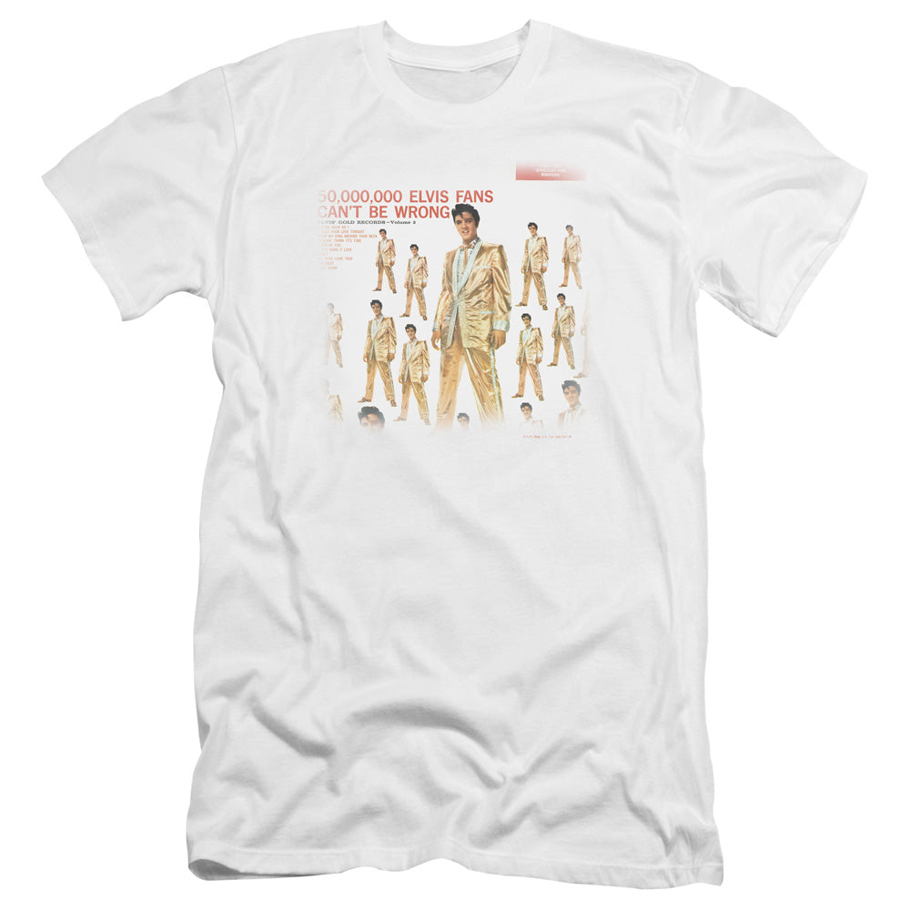 Elvis Presley 50 Million Fans Premium Bella Canvas Slim Fit Mens T Shirt White