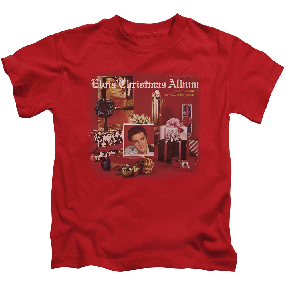 Elvis Presley Christmas Album Juvenile Kids Youth T Shirt Red 