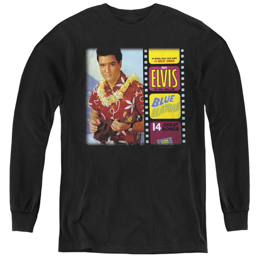 Elvis Presley Blue Hawaii Album Long Sleeve Kids Youth T Shirt Black