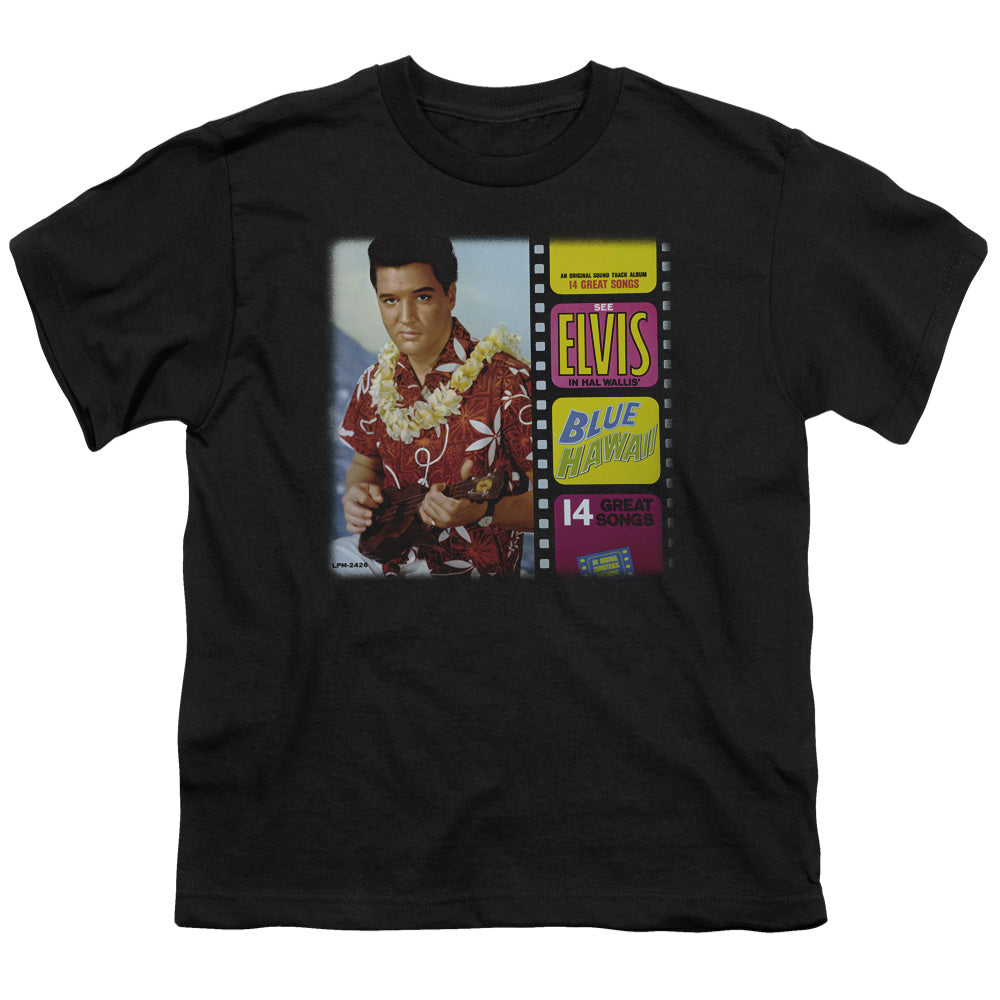 Elvis Presley Blue Hawaii Album Kids Youth T Shirt Black