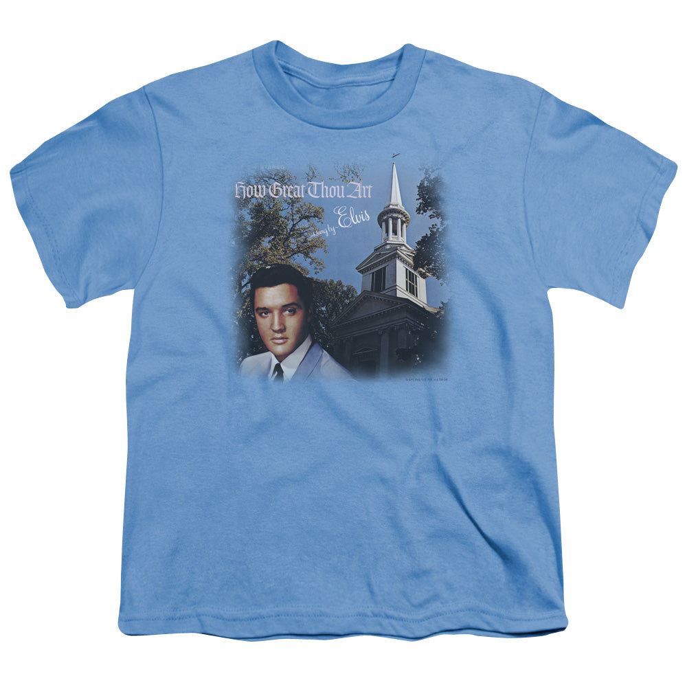 Elvis Presley How Great Thou Art Kids Youth T Shirt Carolina Blue