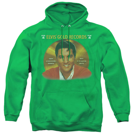 Elvis Presley Gold Records Mens Hoodie Kelly Green