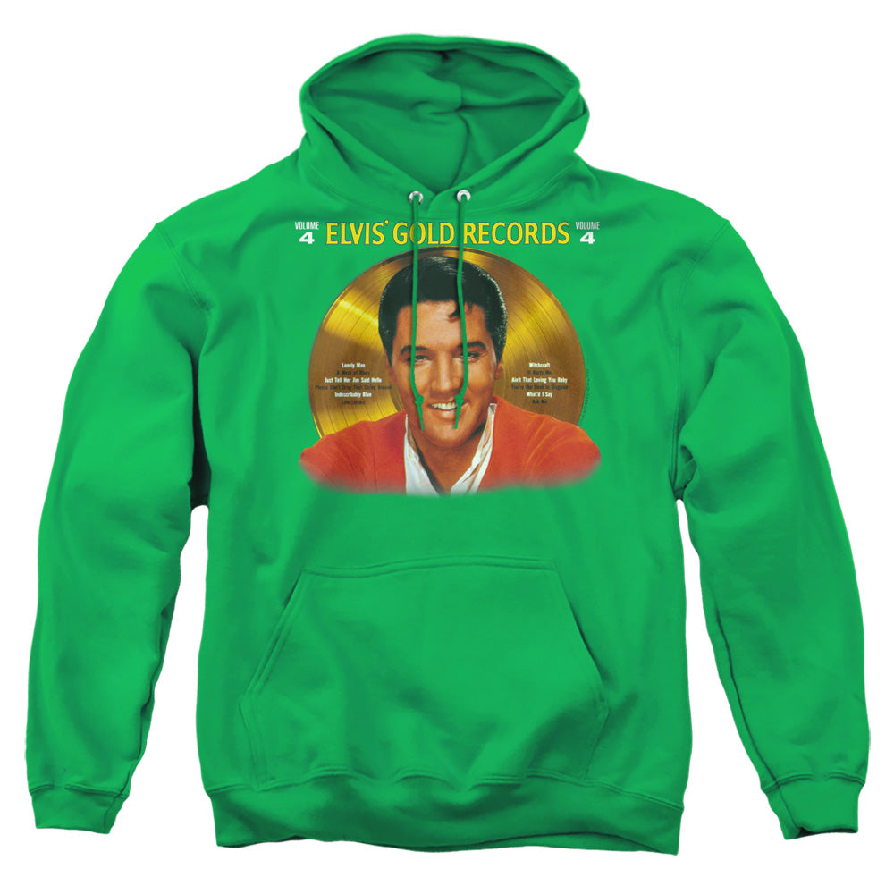 Elvis Presley Gold Records Mens Hoodie Kelly Green