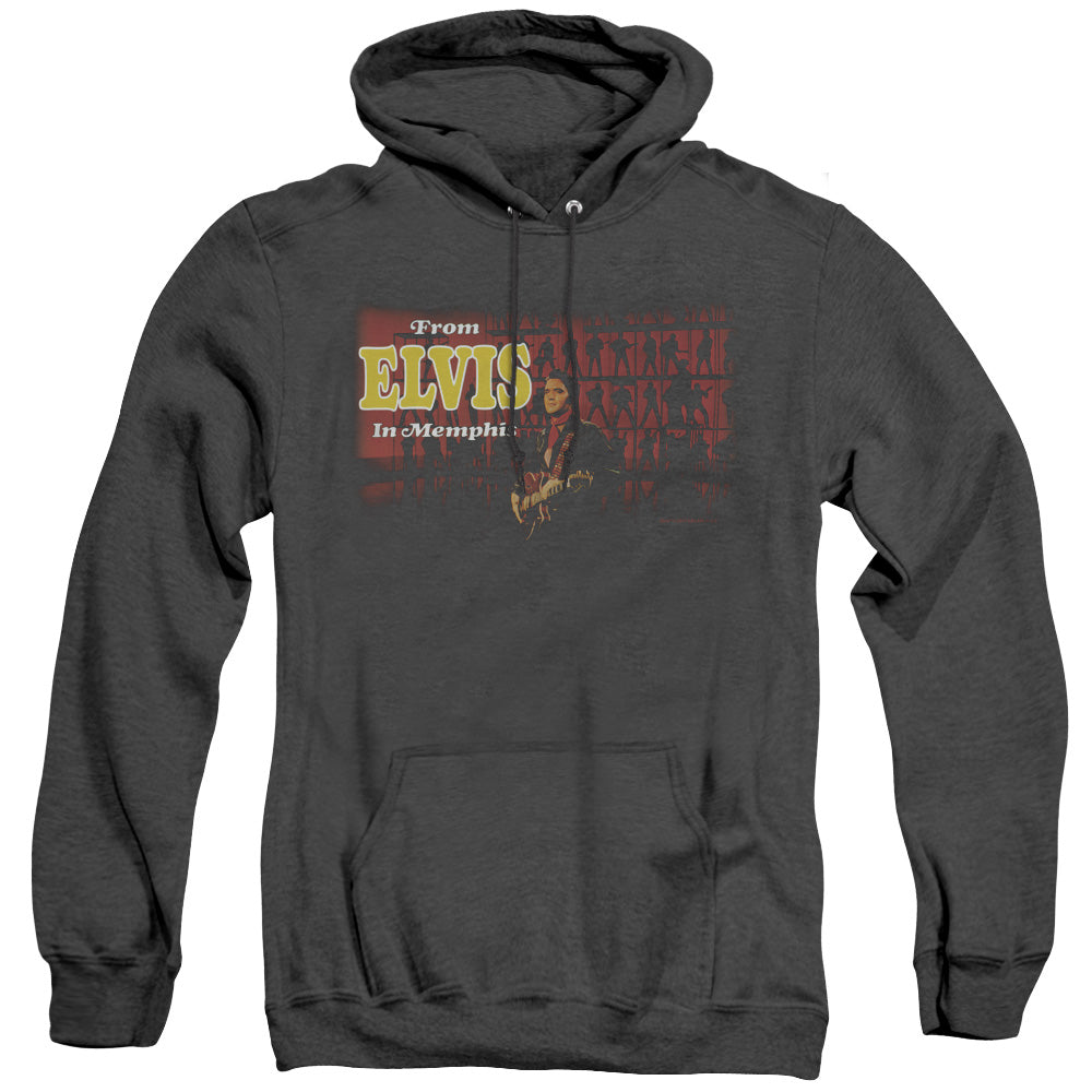 Elvis Presley From Elvis in Memphis Heather Mens Hoodie Black