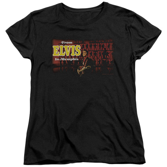 Elvis Presley From Elvis in Memphis Womens T Shirt Black