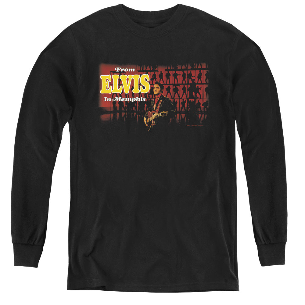 Elvis Presley From Elvis in Memphis Long Sleeve Kids Youth T Shirt Black