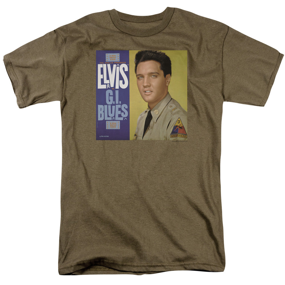 Elvis Presley G I Blues Album Mens T Shirt Safari Green