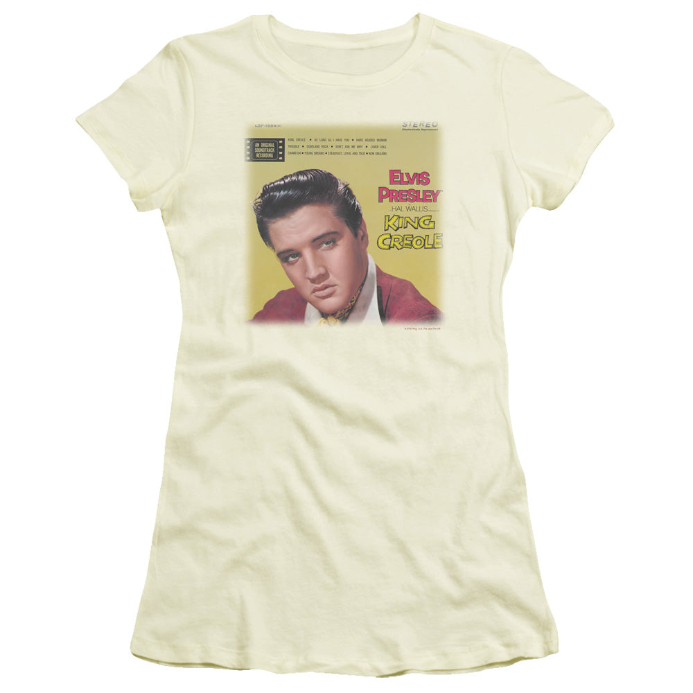 Elvis Presley King Creole Soundtrack Junior Sheer Cap Sleeve Womens T Shirt Cream