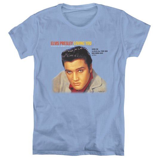 Elvis Presley Loving You Soundtrack Womens T Shirt Carolina Blue