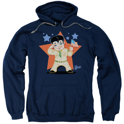 Elvis Presley Lil G I Mens Hoodie Navy