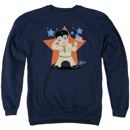 Elvis Presley Lil G I Mens Crewneck Sweatshirt Navy