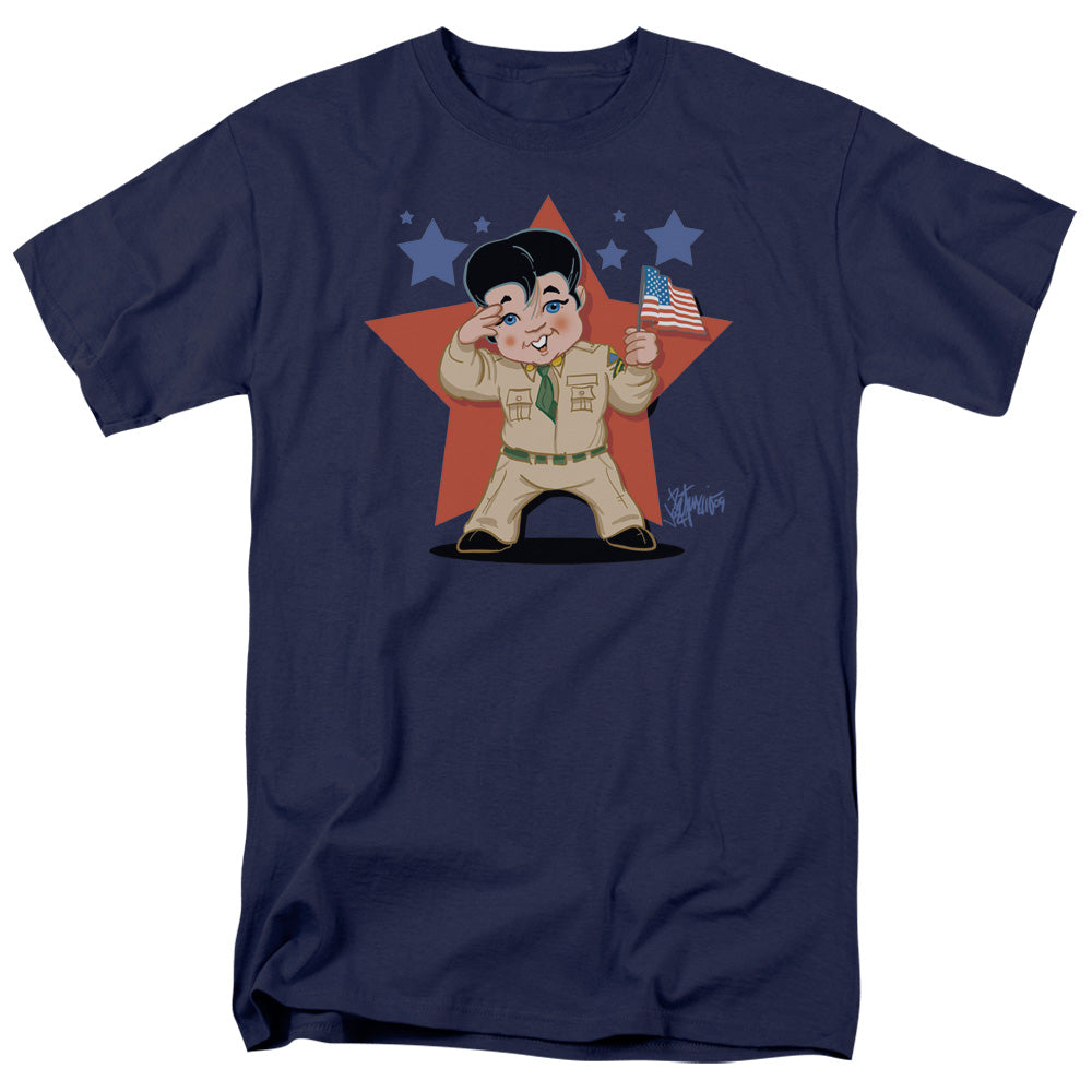 Elvis Presley Lil G I Mens T Shirt Navy