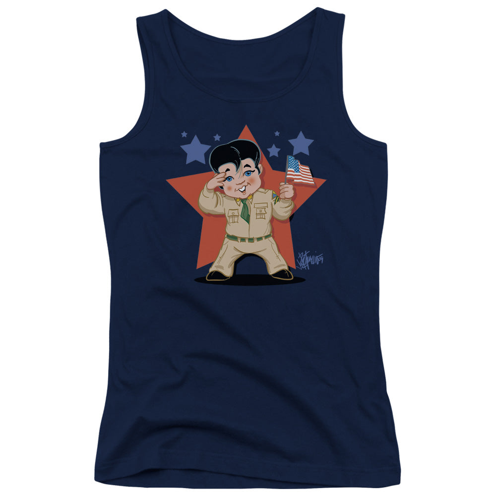 Elvis Presley Lil G I Womens Tank Top Shirt Navy