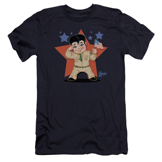 Elvis Presley Lil G I Premium Bella Canvas Slim Fit Mens T Shirt Navy