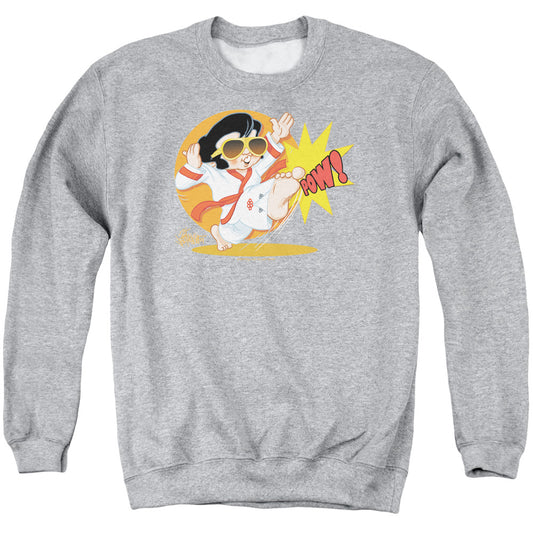 Elvis Presley Karate King Mens Crewneck Sweatshirt Athletic Heather