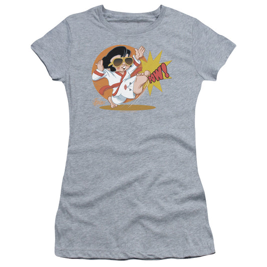 Elvis Presley Karate King Junior Sheer Cap Sleeve Womens T Shirt Athletic Heather