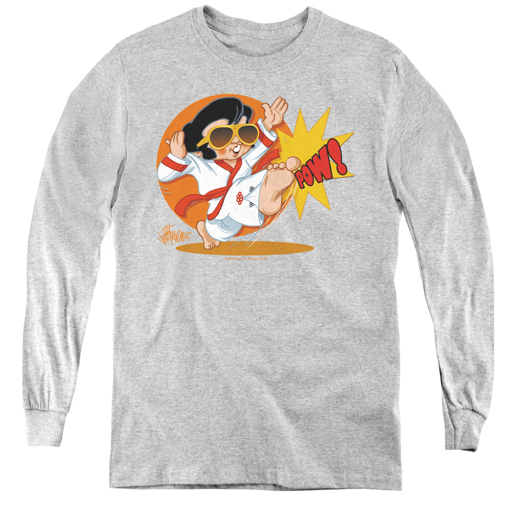 Elvis Presley Karate King Long Sleeve Kids Youth T Shirt Athletic Heather