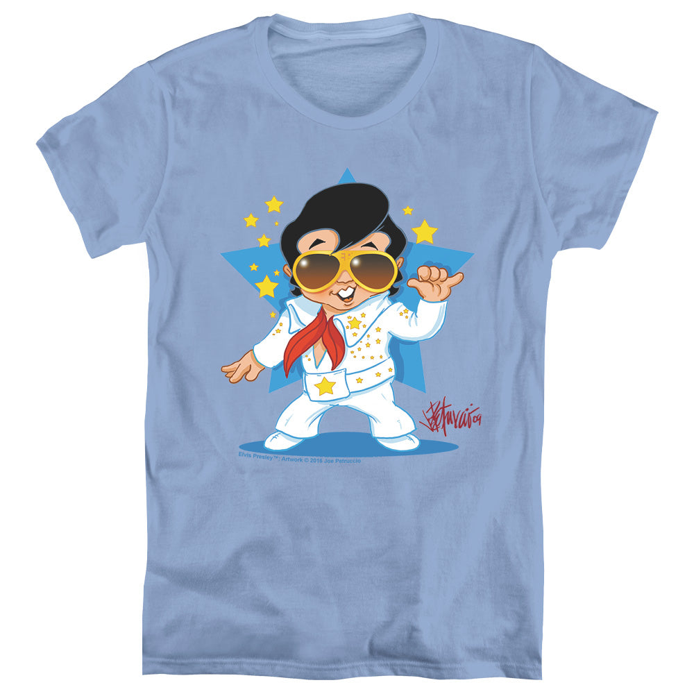 Elvis Presley Jumpsuit Womens T Shirt Carolina Blue