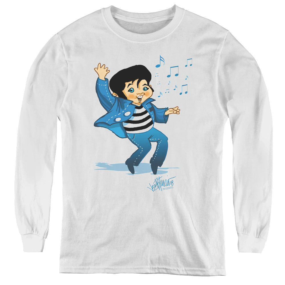 Elvis Presley Lil Jailbird Long Sleeve Kids Youth T Shirt White