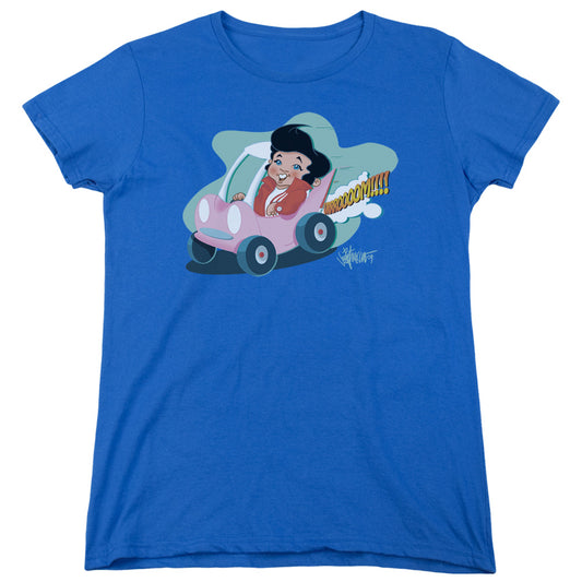 Elvis Presley Speedway Womens T Shirt Royal Blue