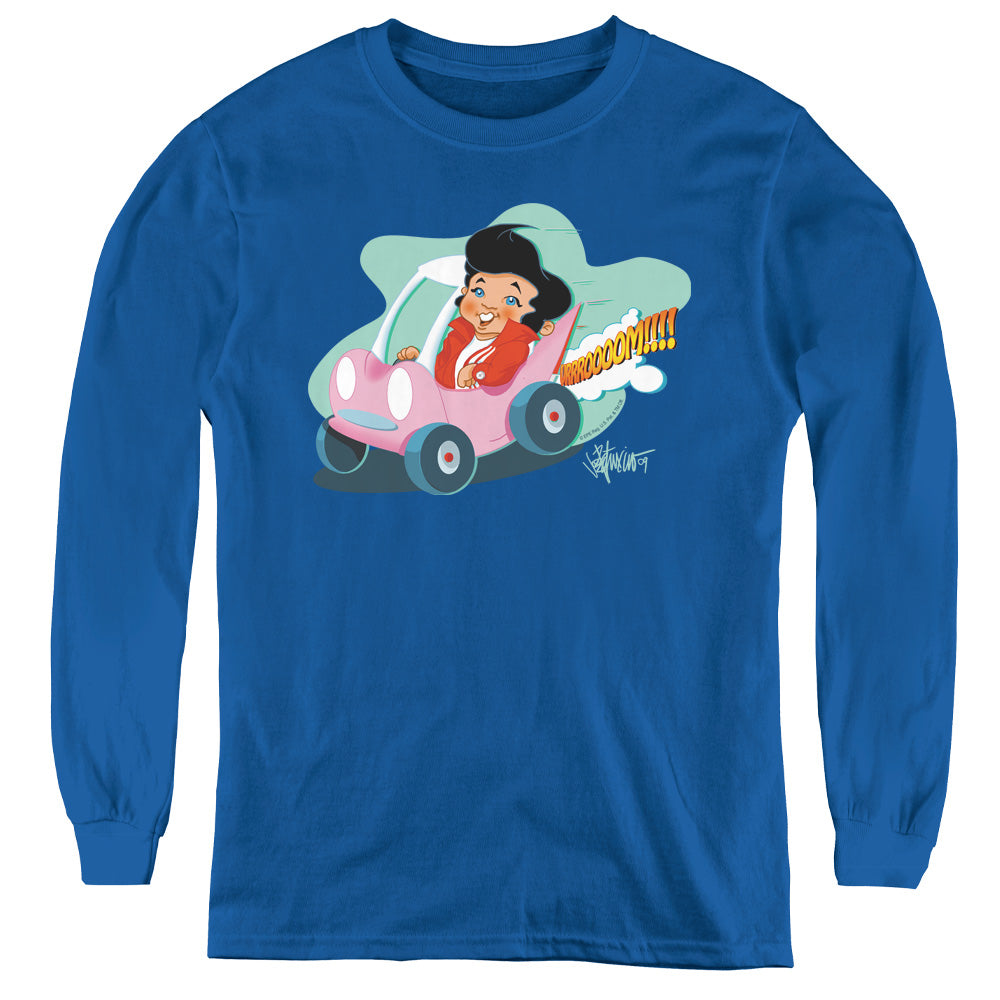 Elvis Presley Speedway Long Sleeve Kids Youth T Shirt Royal Blue