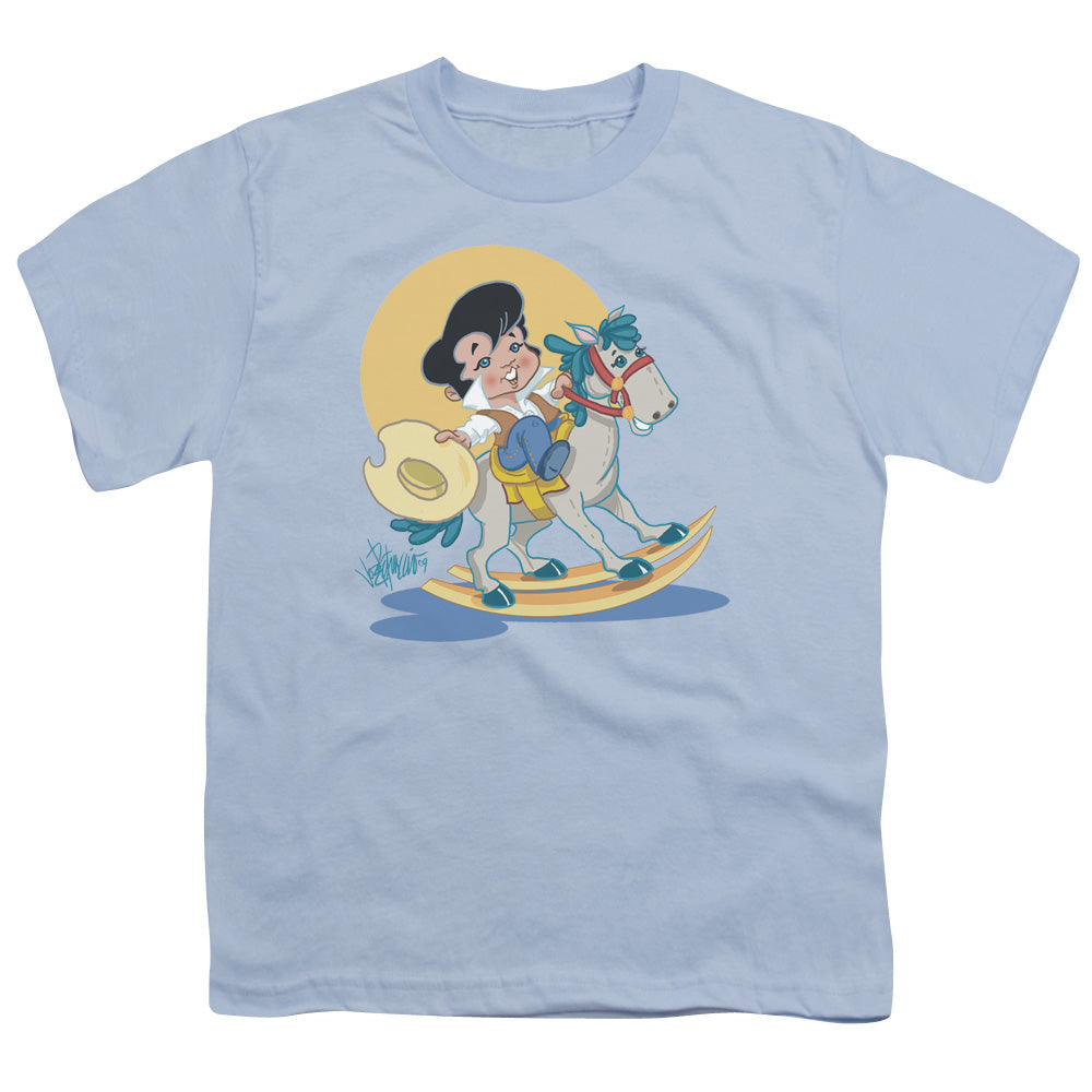 Elvis Presley Yip E Kids Youth T Shirt Light Blue