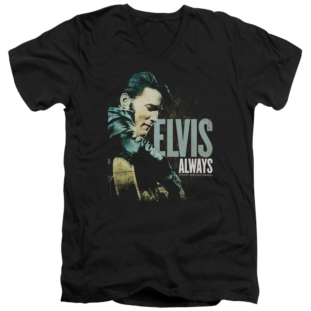 Elvis Presley Always the Original Mens Slim Fit V-Neck T Shirt Black