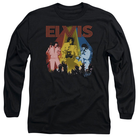 Elvis Presley Vegas Remembered Mens Long Sleeve Shirt Black