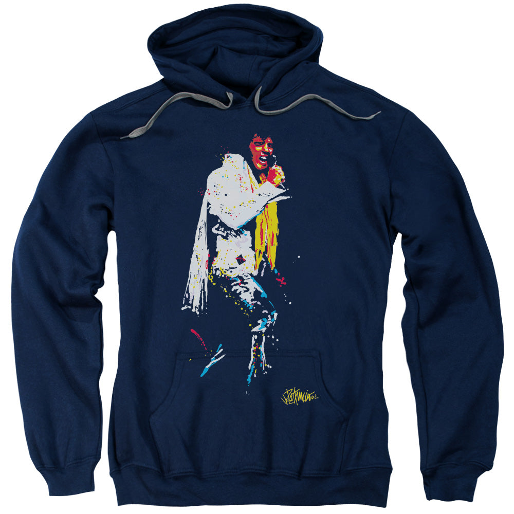 Elvis Presley Yellow Scarf Mens Hoodie Navy