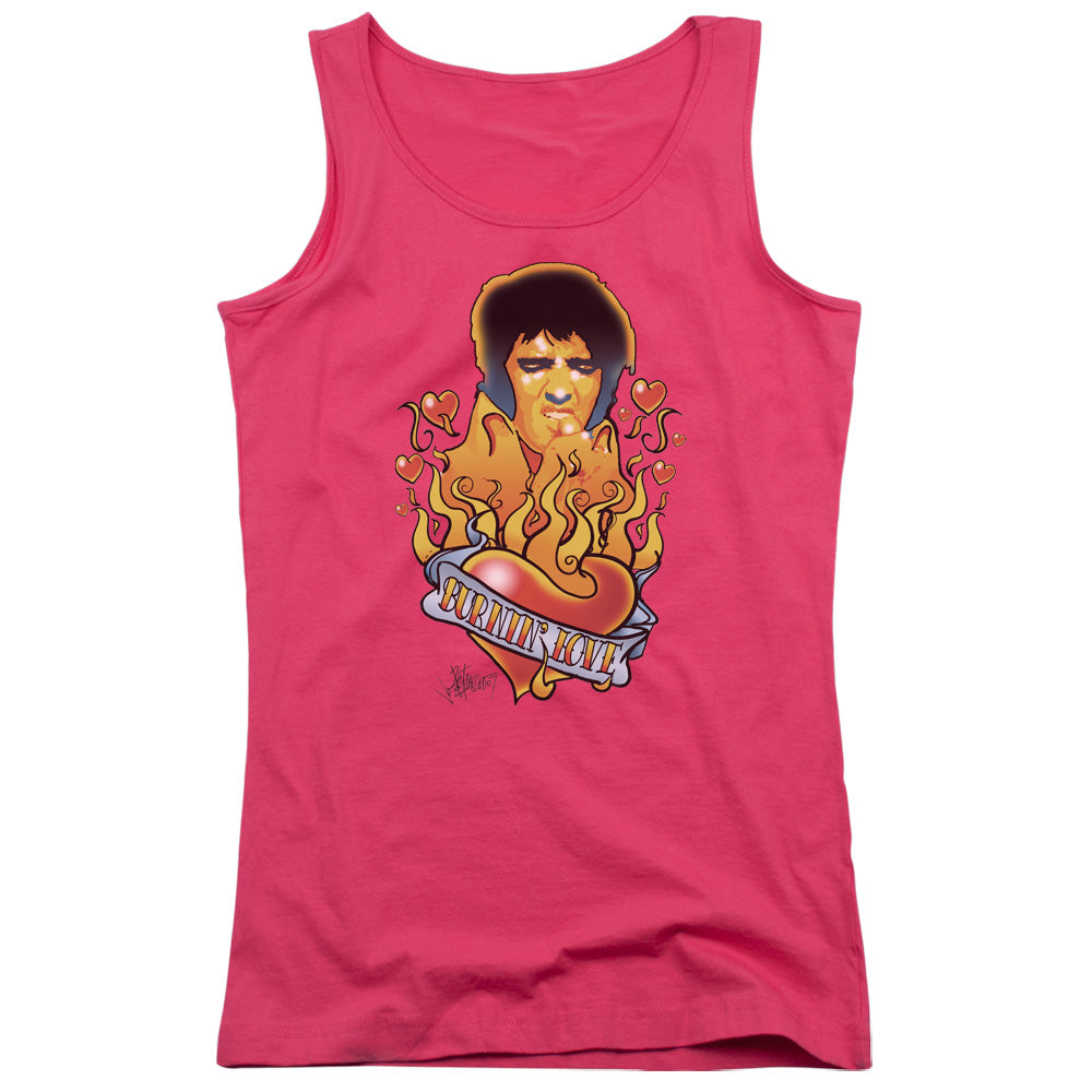 Elvis Presley Burning Love Womens Tank Top Shirt Hot Pink