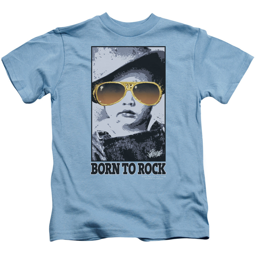 Elvis Presley Born to Rock Juvenile Kids Youth T Shirt Carolina Blue 