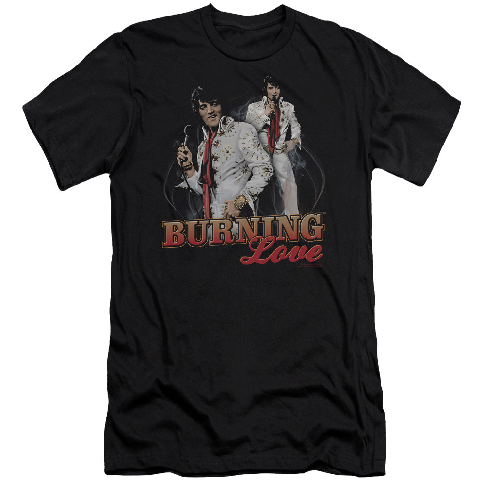 Elvis Presley Burning Love Slim Fit Mens T Shirt Black