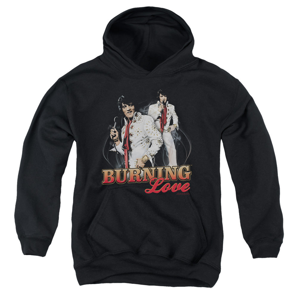 Elvis Presley Burning Love Kids Youth Hoodie Black