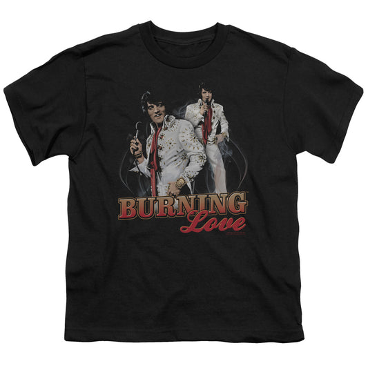 Elvis Presley Burning Love Kids Youth T Shirt Black