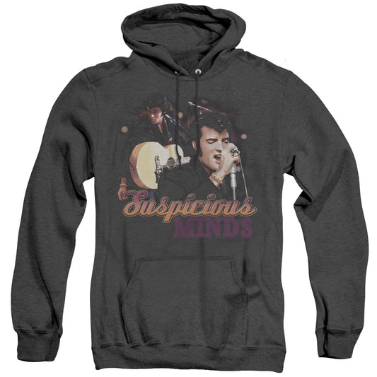 Elvis Presley Suspicious Minds Heather Mens Hoodie Black