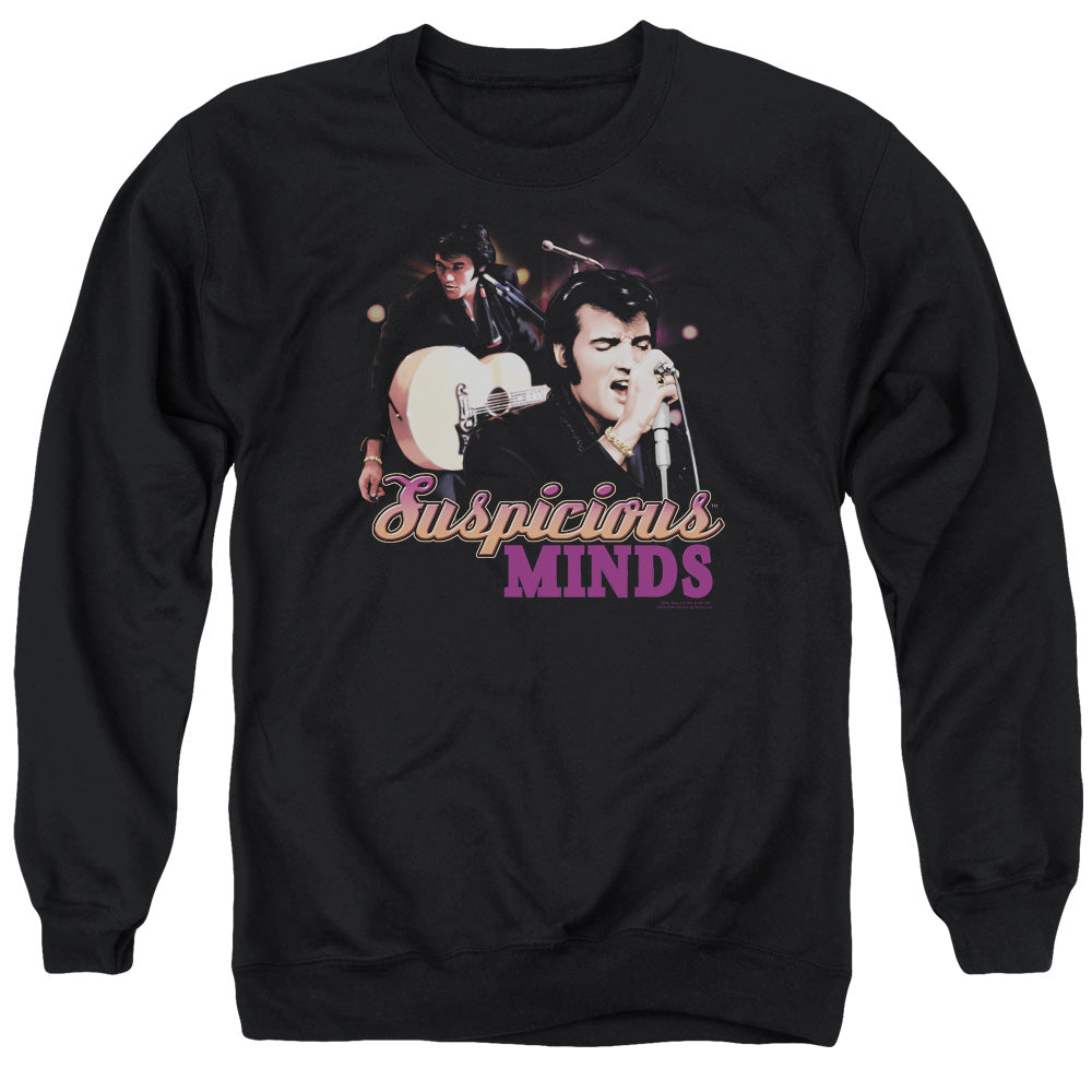 Elvis Presley Suspicious Minds Mens Crewneck Sweatshirt Black