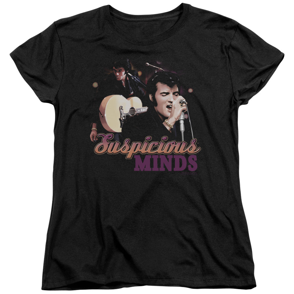 Elvis Presley Suspicious Minds Womens T Shirt Black