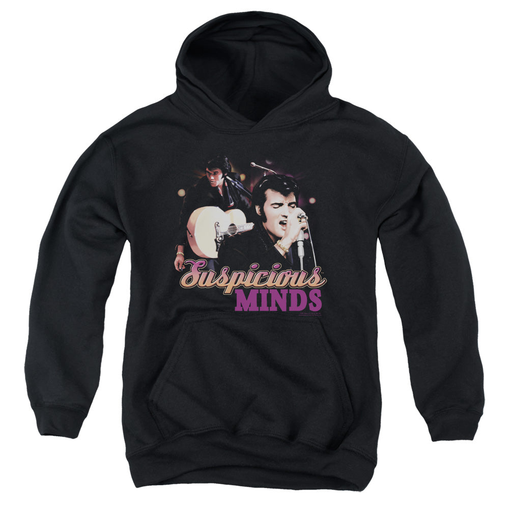 Elvis Presley Suspicious Minds Kids Youth Hoodie Black