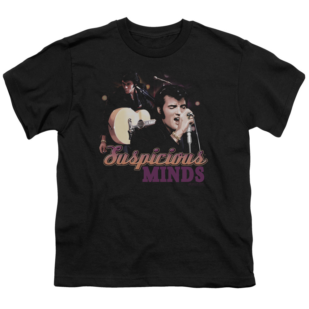 Elvis Presley Suspicious Minds Kids Youth T Shirt Black