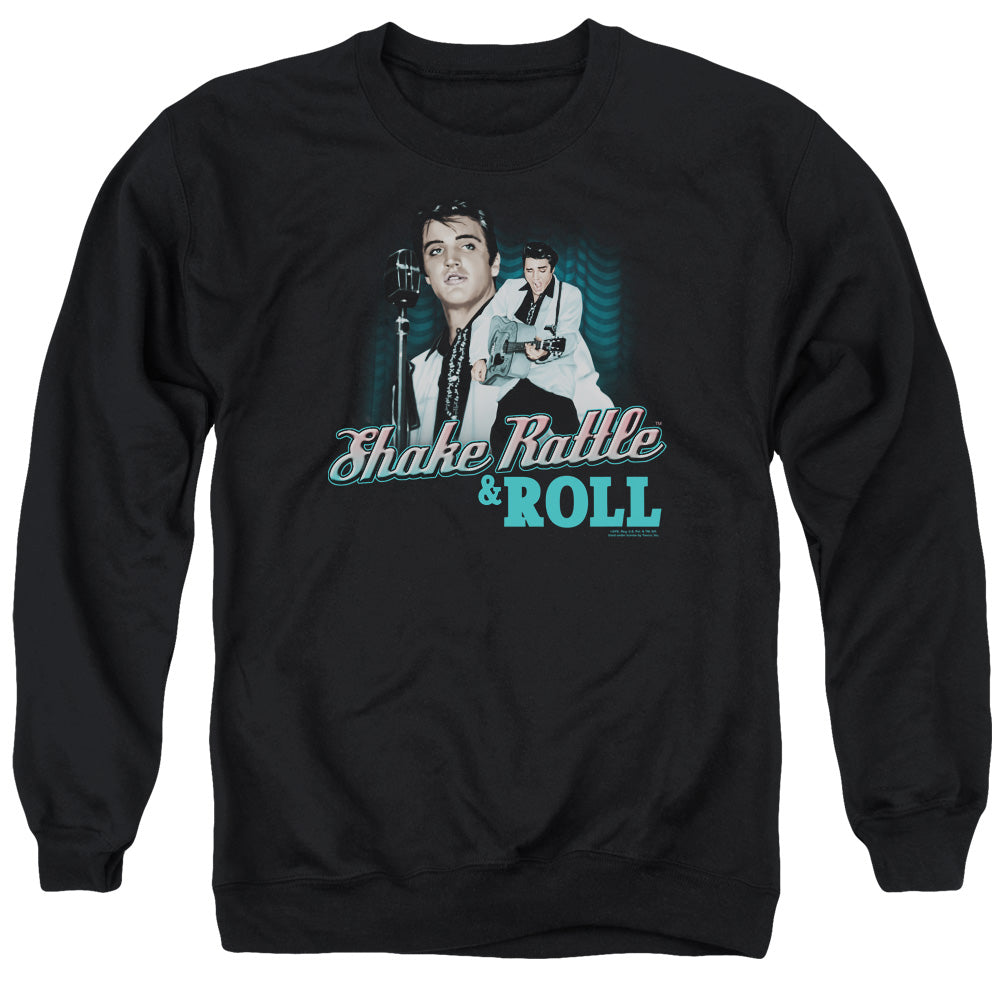 Elvis Presley Shake Rattle & Roll Mens Crewneck Sweatshirt Black