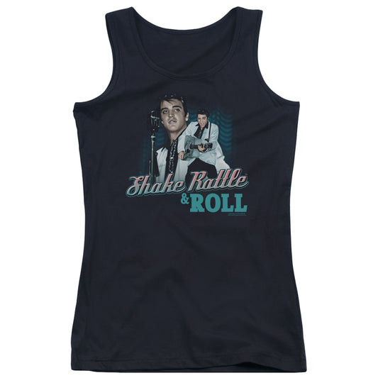 Elvis Presley Shake Rattle & Roll Womens Tank Top Shirt Black