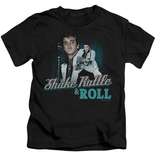 Elvis Presley Shake Rattle & Roll Juvenile Kids Youth T Shirt Black 